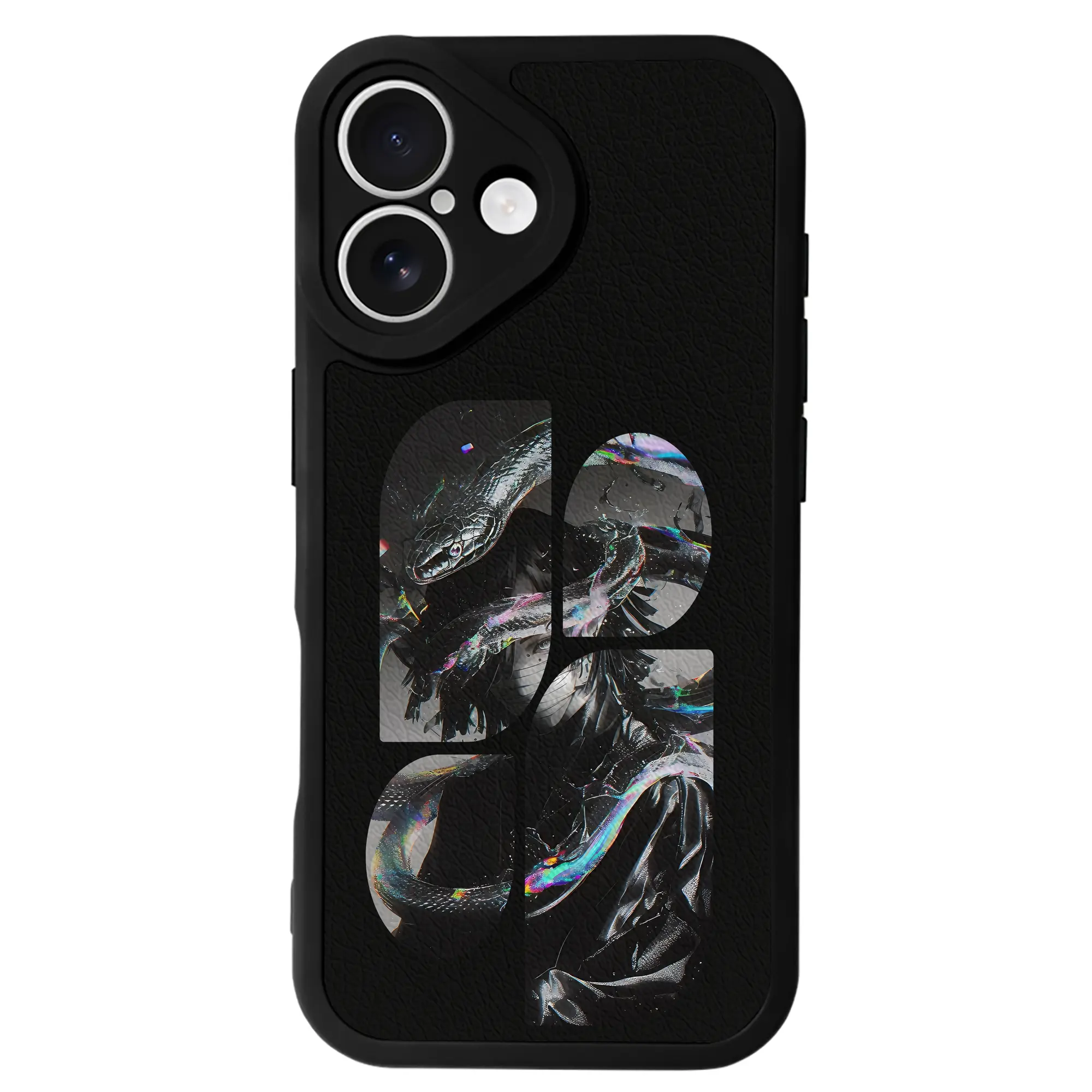 鬼滅の刃 グッズ,伊黒 小芭内 - IPhone 16シリーズ対応 ・ シリコンスマホケース ・ レザー調 ・ 高精度フィット ・ 耐衝撃 ・ ワイヤレス充電対応 ・ 精密カット